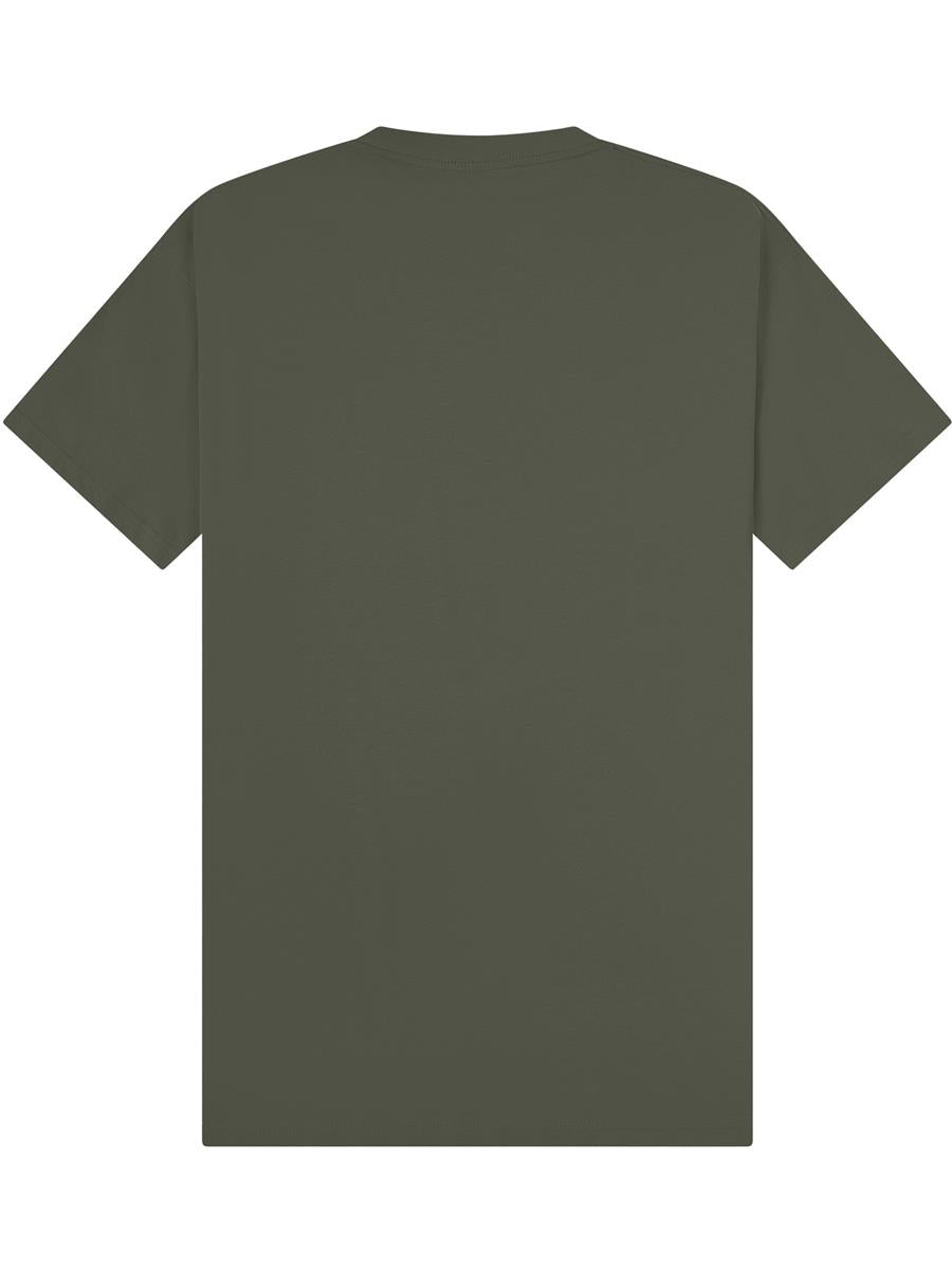 Ringspun Combed 220 Oversize Extended Neck T — Khaki Olive