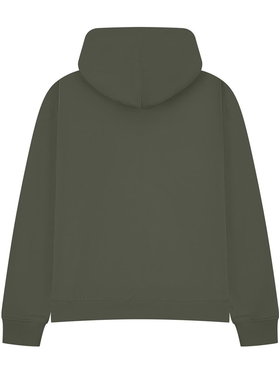 Premium Combed 450 Boxy Oversize Hood — Khaki Olive