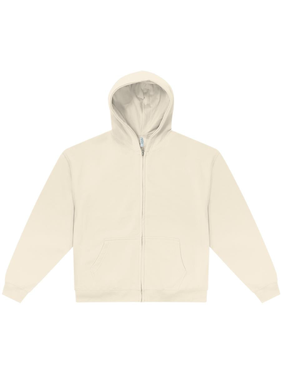 Premium Combed 280 Boxy Oversize Zip Hood — Ecru