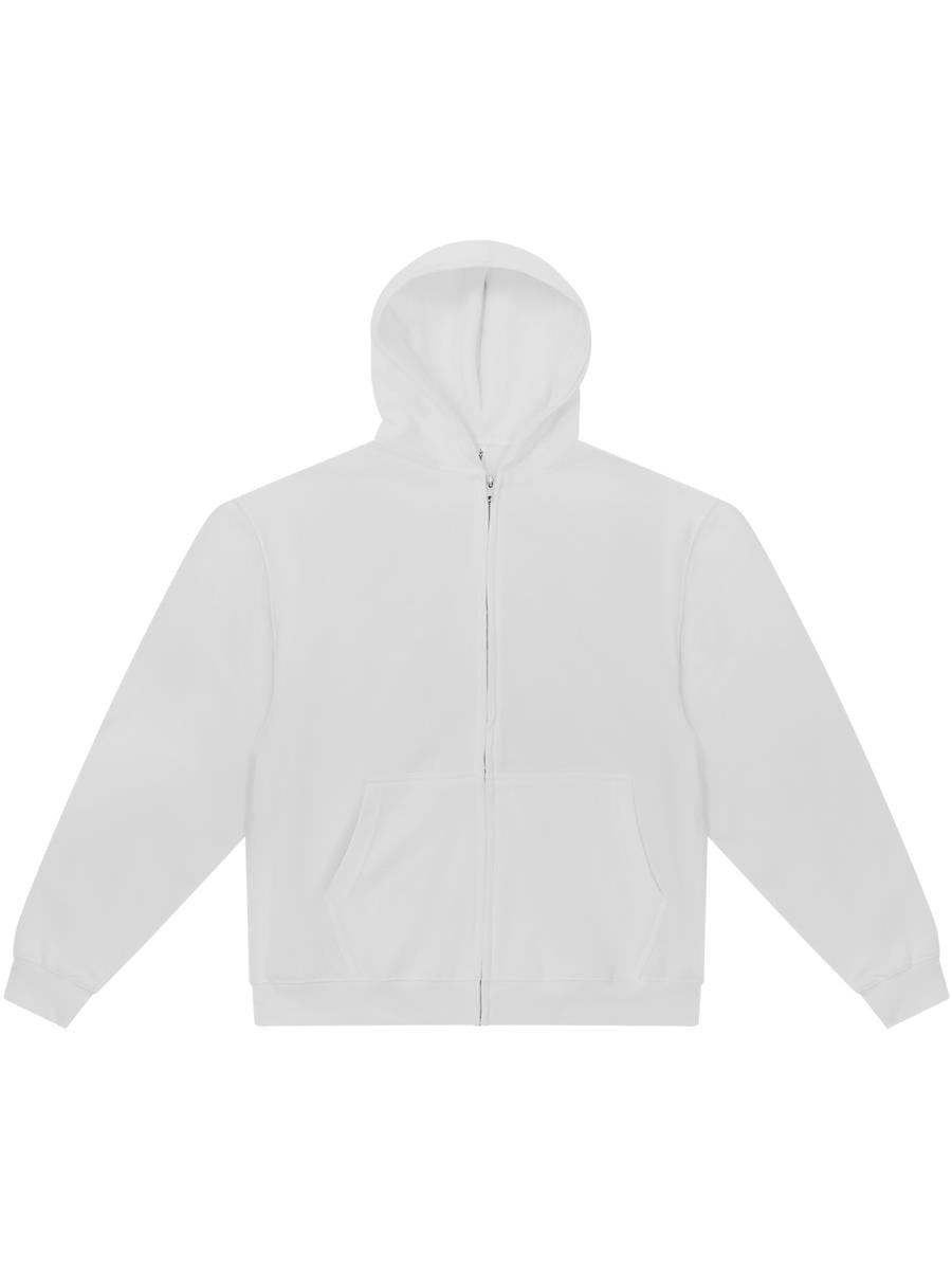 Premium Combed 280 Boxy Oversize Zip Hood — White