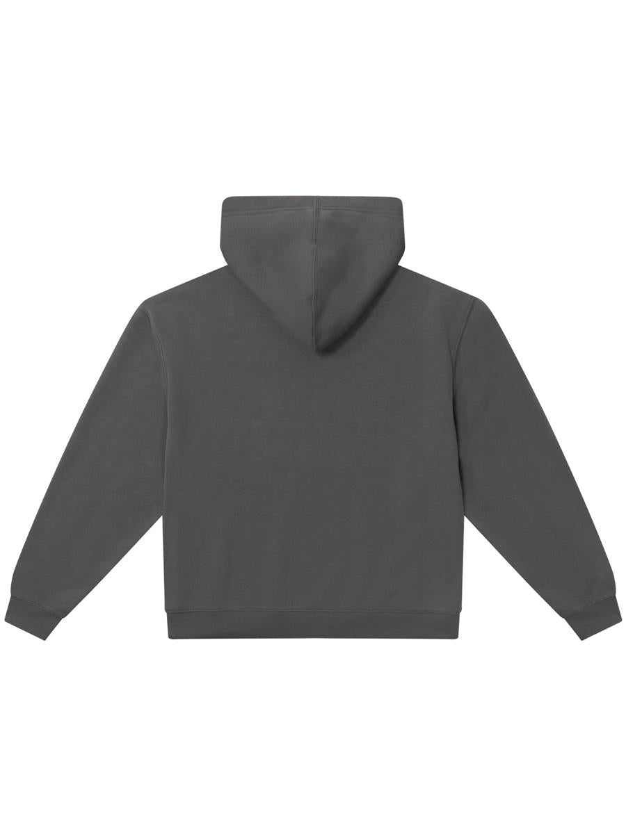 Premium Combed 280 Boxy Oversize Zip Hood — Charcoal