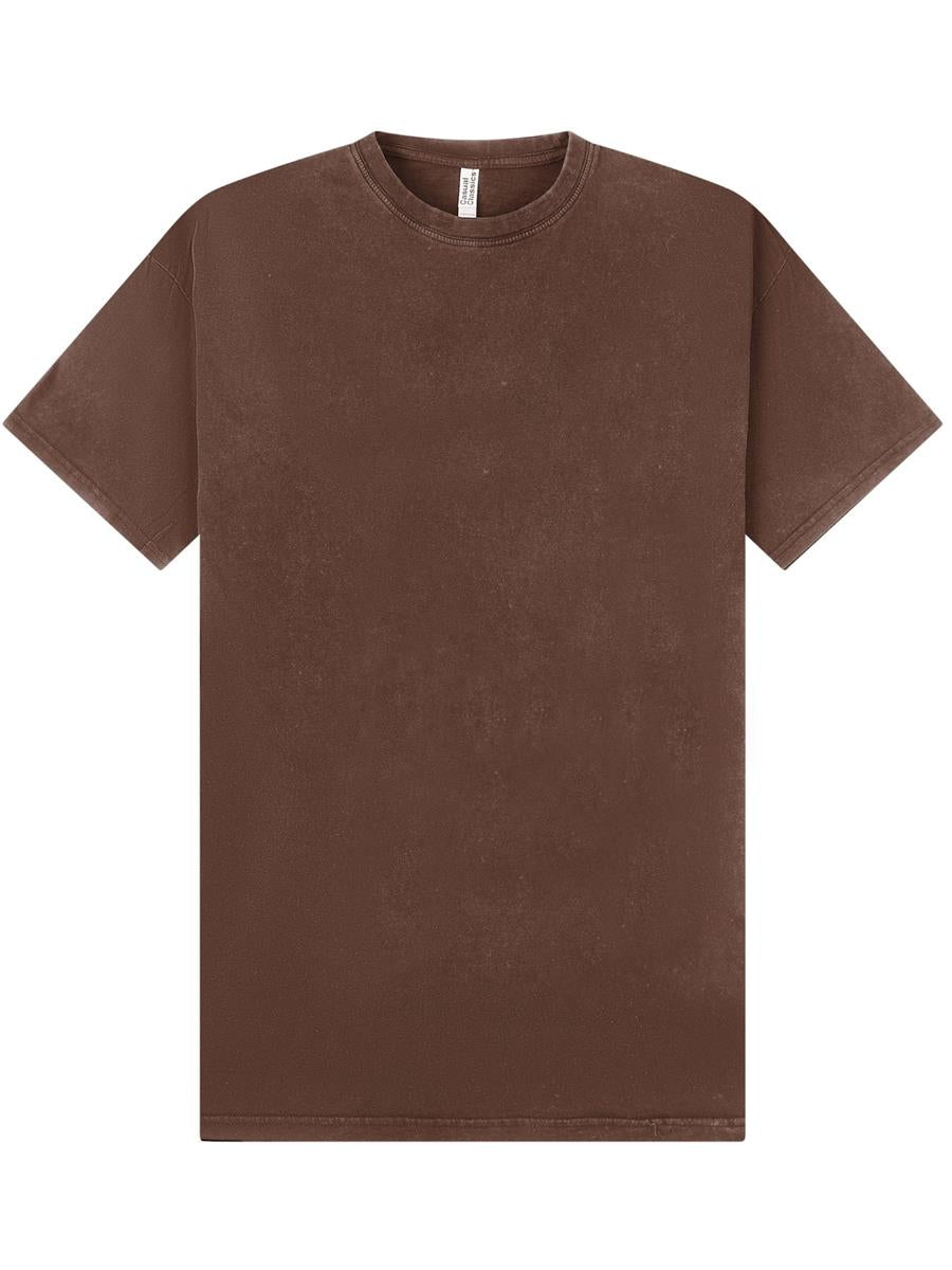Ringspun Combed 180 Acid Wash Oversize Tall T — Acid Chocolate
